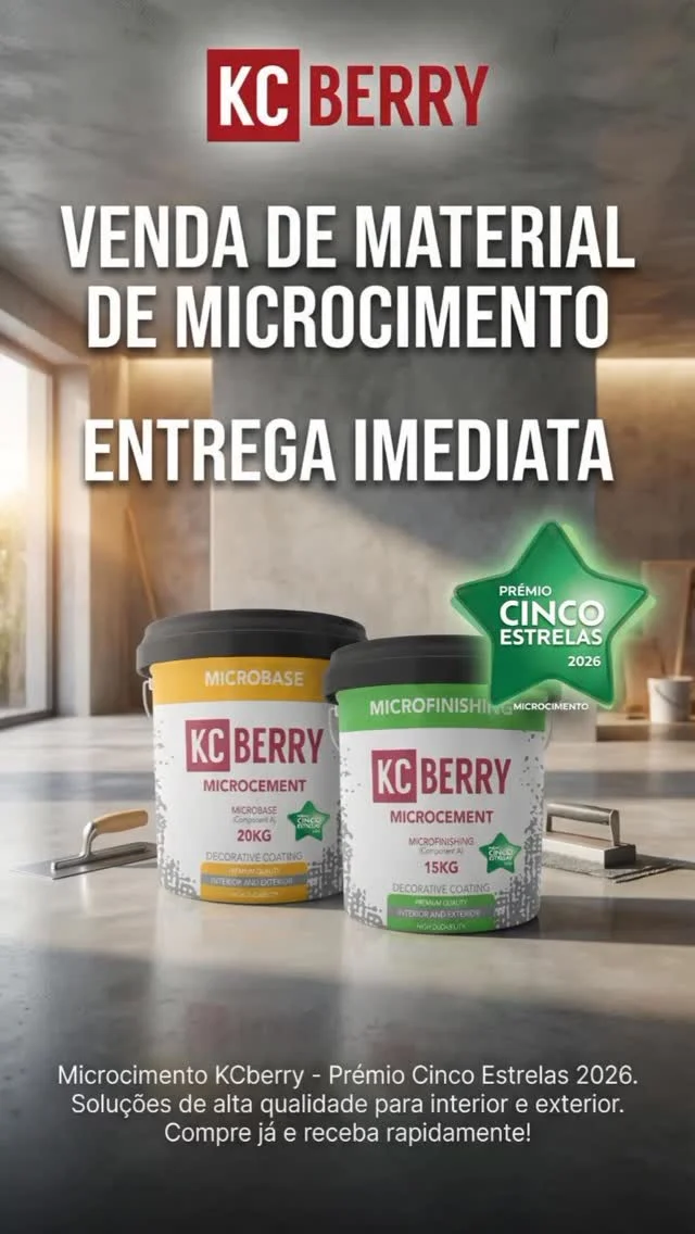 🏗️ Microcimento KC Berry — entrega imediata!
Qualidade premium para interior e exterior, com acabamento moderno, resistente e elegante.⭐ Prémio Cinco Estrelas 2026
💪 Alta durabilidade
🚚 Compra hoje, recebe rapidamenteDê mais valor aos seus projetos com um microcimento de confiança.
📩 Fale connosco e garanta já o seu!#KCBerry #Microcimento #EntregaImediata #Acabamentos #Construção Revestimentos DesignDeInteriores Arquitetura Obras